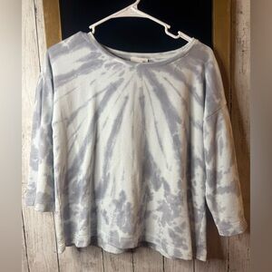 Pure Jill XS Petite Womens Gray Tie Dye Sweatshirt Cotton Pullover XSP